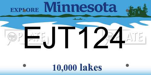 EJT124 Minnesota License Plate