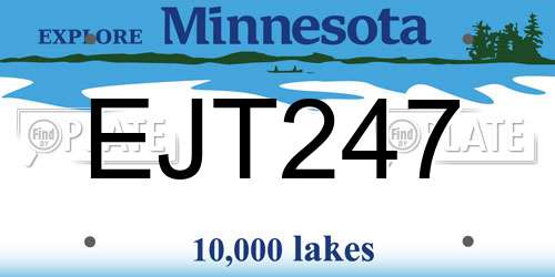 EJT247 Minnesota License Plate