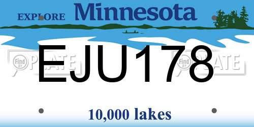 EJU178 Minnesota License Plate