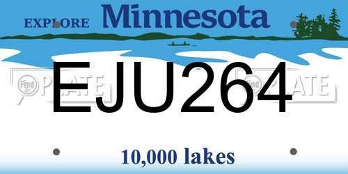 EJU264 Minnesota License Plate