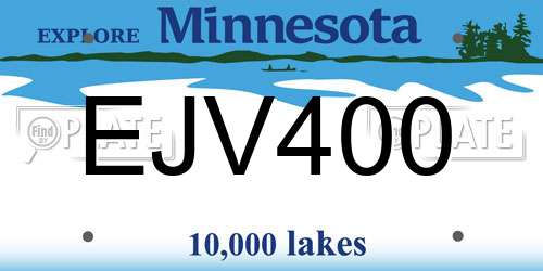 EJV400 Minnesota License Plate