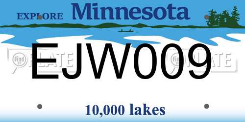 EJW009 Minnesota License Plate