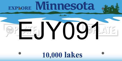 EJY091 Minnesota License Plate