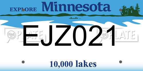 EJZ021 Minnesota License Plate