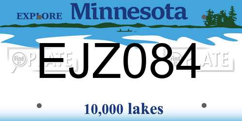EJZ084 Minnesota License Plate