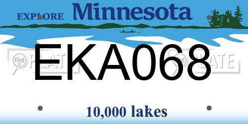 EKA068 Minnesota License Plate
