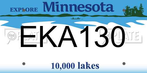 EKA130 Minnesota License Plate