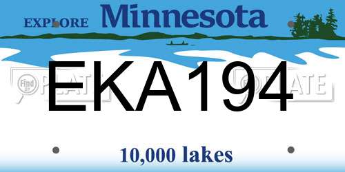 EKA194 Minnesota License Plate