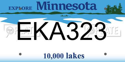 EKA323 Minnesota License Plate