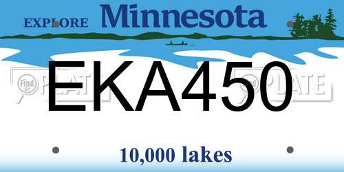 EKA450 Minnesota License Plate