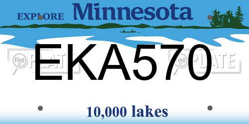 EKA570 Minnesota License Plate
