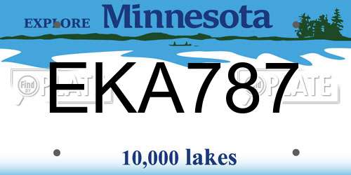 EKA787 Minnesota License Plate