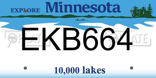 EKB664 Minnesota License Plate