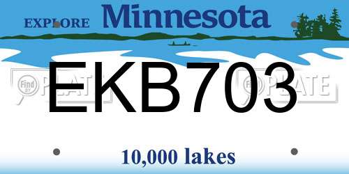 EKB703 Minnesota License Plate