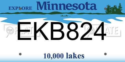 EKB824 Minnesota License Plate