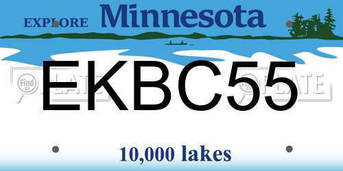 EKBC55 Minnesota License Plate