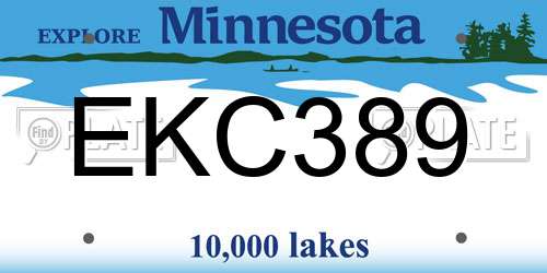 EKC389 Minnesota License Plate