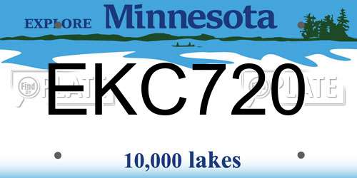 EKC720 Minnesota License Plate