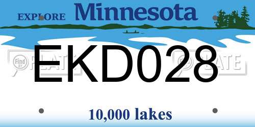 EKD028 Minnesota License Plate