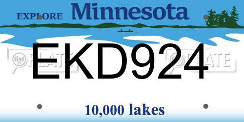 EKD924 Minnesota License Plate