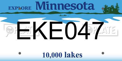 EKE047 Minnesota License Plate