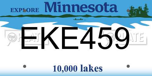 EKE459 Minnesota License Plate