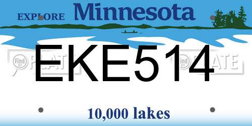 EKE514 Minnesota License Plate