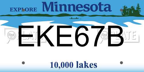 EKE67B Minnesota License Plate