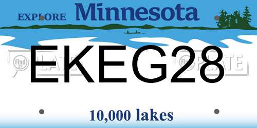 EKEG28 Minnesota License Plate