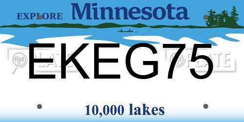 EKEG75 Minnesota License Plate