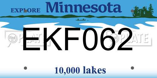 EKF062 Minnesota License Plate