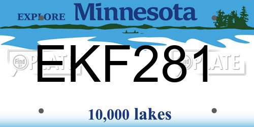 EKF281 Minnesota License Plate