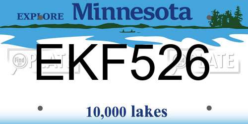 EKF526 Minnesota License Plate