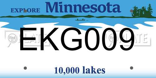 EKG009 Minnesota License Plate