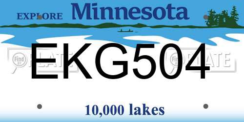 EKG504 Minnesota License Plate