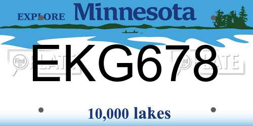 EKG678 Minnesota License Plate