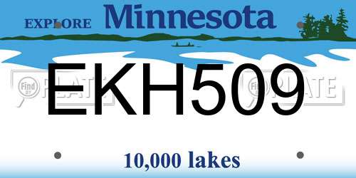 EKH509 Minnesota License Plate