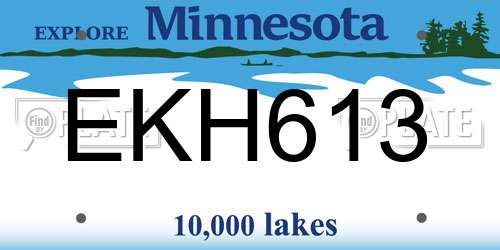 EKH613 Minnesota License Plate