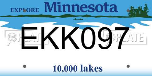 EKK097 Minnesota License Plate