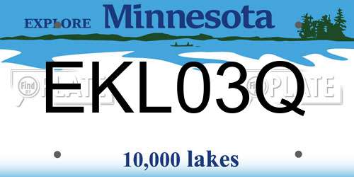 EKL03Q Minnesota License Plate
