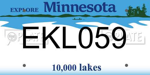 EKL059 Minnesota License Plate