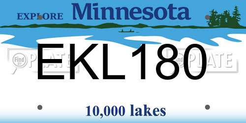 EKL180 Minnesota License Plate