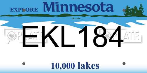 EKL184 Minnesota License Plate