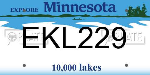 EKL229 Minnesota License Plate