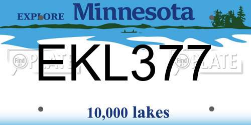 EKL377 Minnesota License Plate