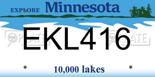 EKL416 Minnesota License Plate