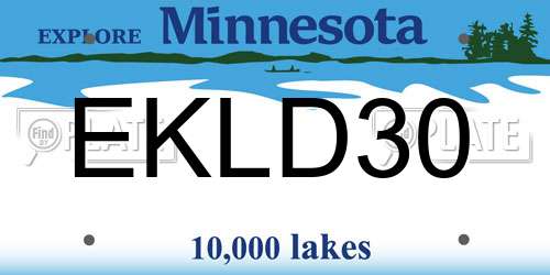 EKLD30 Minnesota License Plate