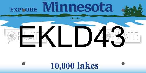 EKLD43 Minnesota License Plate