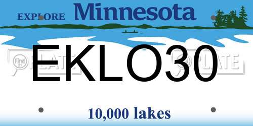EKLO30 Minnesota License Plate