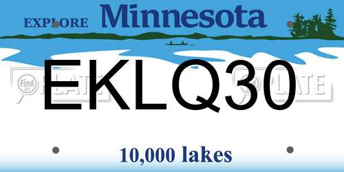 EKLQ30 Minnesota License Plate